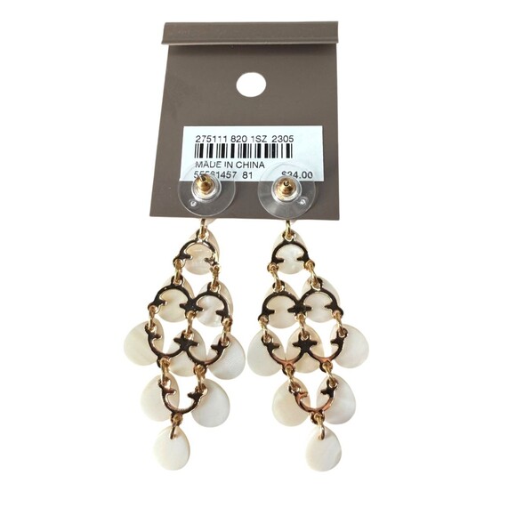 J. Jill Chandelier Earrings Ivory Seaside Oasis Shell Teardrop Dangle Bridal NWT - Picture 8 of 10